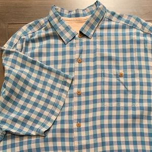 TOMMY BAHAMA XXL PLAID SHIRT - SHADES OF BLUE